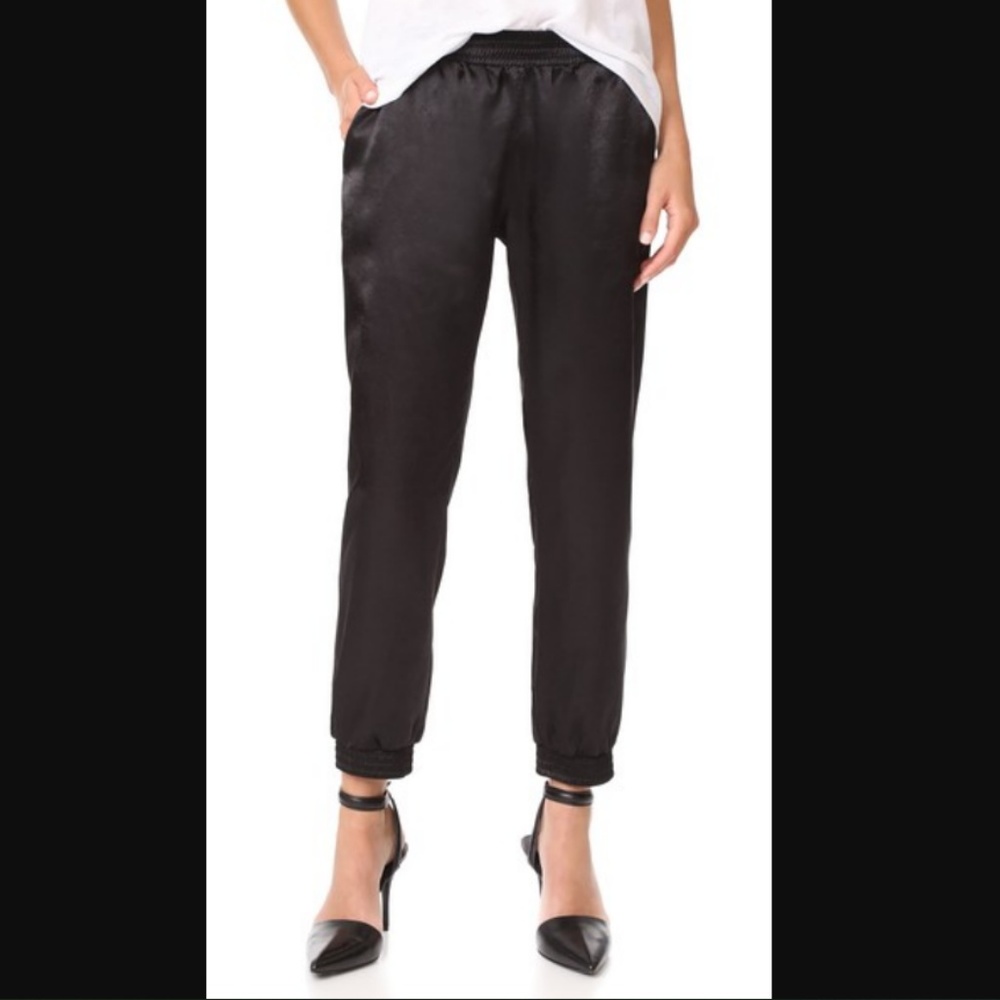 David Lerner black track pants joggers Large NWT